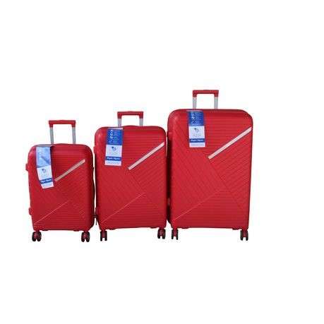 Unbreakable Travel Luggage 3 Piece Suitcases Spinner-RED