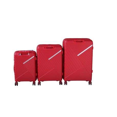 Unbreakable Travel Luggage 3 Piece Suitcases Spinner-RED