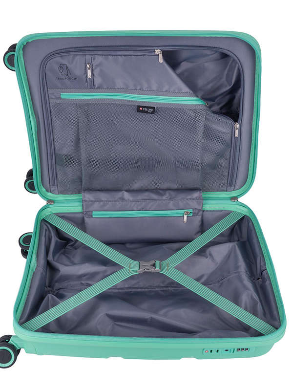 Cellini Cruze 55cm 4 Wheel Trolley Carry On-GREEN