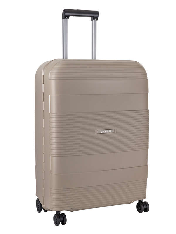 Cellini Safetech Medium 4 Wheel Trolley Case-STONE
