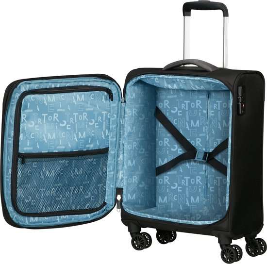 American Tourister Pulsonic 4 Wheels Cabin 55 cm -BLACK