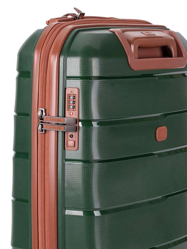 Cellini Spinn Large 4 Wheel Trolley Case-GREEN