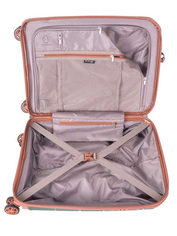 Cellini Spinn Large 4 Wheel Trolley Case-GREEN