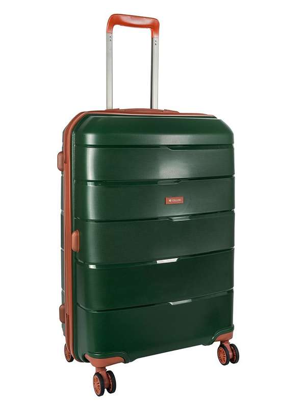Cellini Spinn Medium 4 Wheel Trolley Case-GREEN