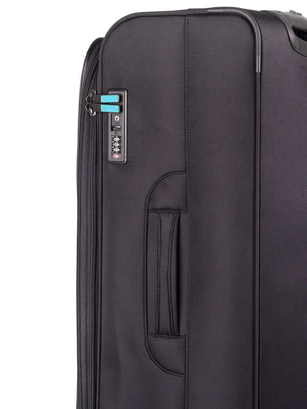 Voyager Synergy Medium 4 Wheel Trolley Case-BLACK