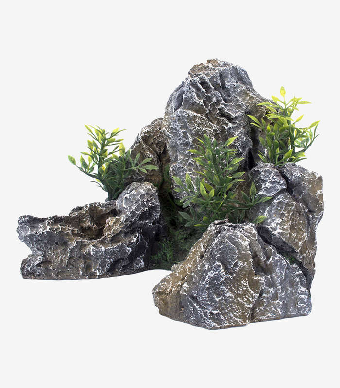 Rocky Garden Aquarium Decoration | Realistic Rock Fish Tank Ornament (20x12x16cm)