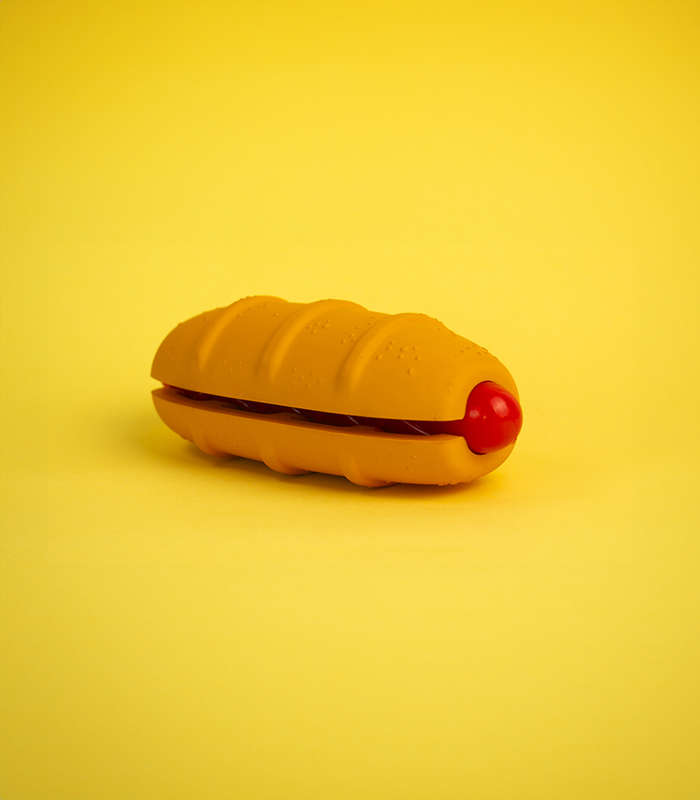 Hot Doggy Rubber Dog Toy | Durable Chew & Fetch Novelty Toy