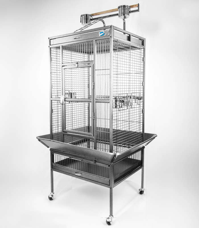 Aviary Bird Cage 10 - 83x75x166 - Silver/Black