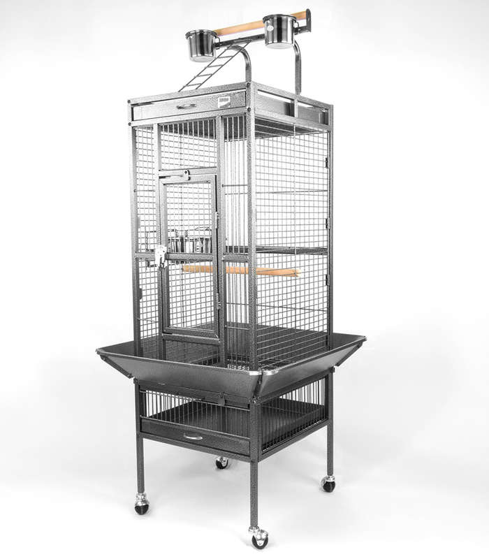 Aviary Bird Cage 9  68x68x156cm  Silver/Black | Zugo | Ultra-Spacious Stainless Steel Bird ...