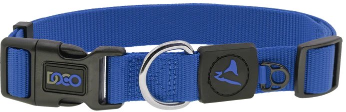 Doco Signature Nylon Dog Collar - S - Navy Blue