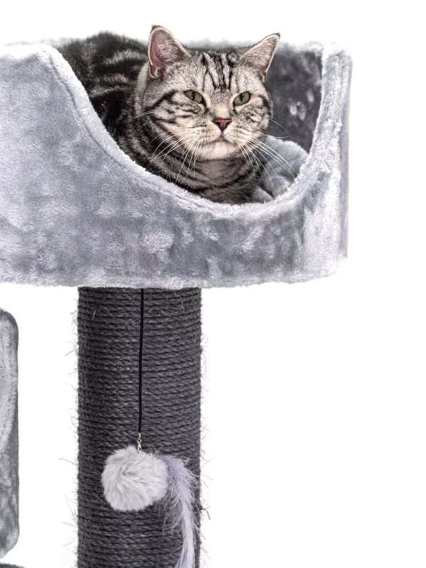 PETREBELS Victoria 125 Multi-Level Cat Tree with Velvety Soft Plush Covering  48.5 x 48.5 x 12...