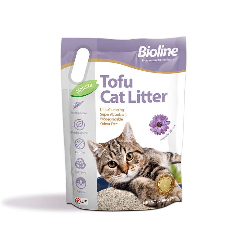 Bioline Eco Tofu Cat Litter  Aquatic Bloom  7L/2.8KG | Bioline | Sustainable, Fast-Absorbin...