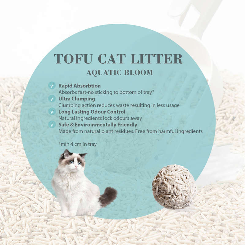 Bioline Eco Tofu Cat Litter  Aquatic Bloom  7L/2.8KG | Bioline | Sustainable, Fast-Absorbin...