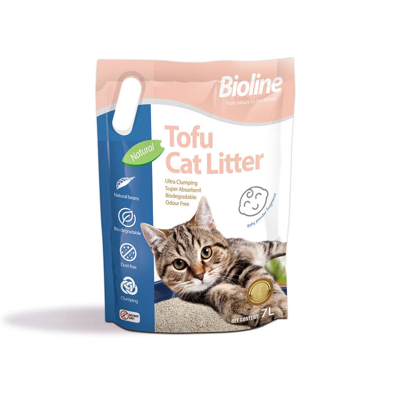 Bioline Eco Tofu Cat Litter  Baby Powder Scent  7L/2.8KG | Bioline | Eco-Friendly, Ultra-Cl...