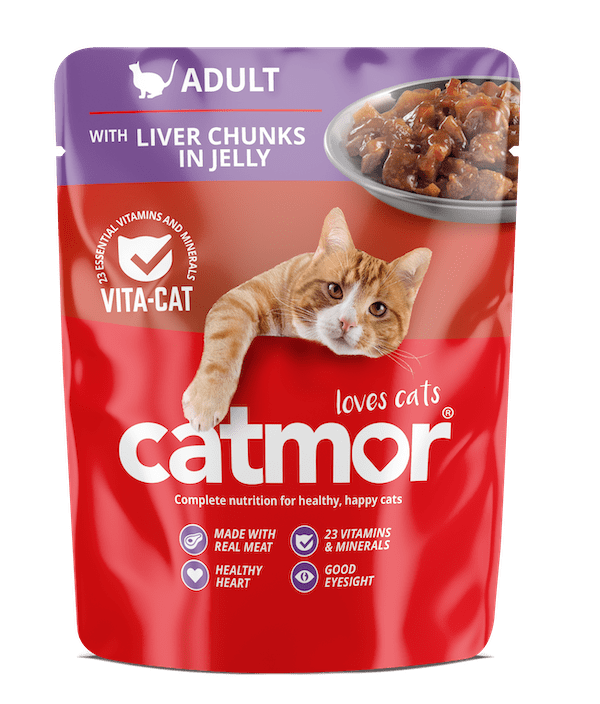 Catmor Liver Chunks in Jelly  Wet Cat Food  70g Pouch | Catmor | Tender Meat in Jelly, Nutr...