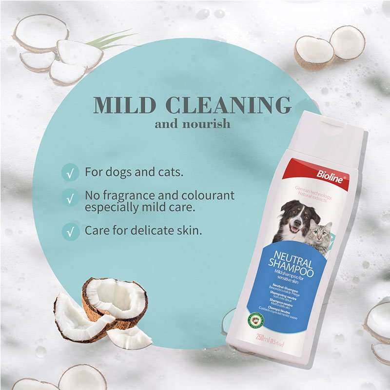 Bioline Neutral Fragrance-Free Dog & Cat Shampoo  1L | Bioline | Mild, Unscented Shampoo with ...