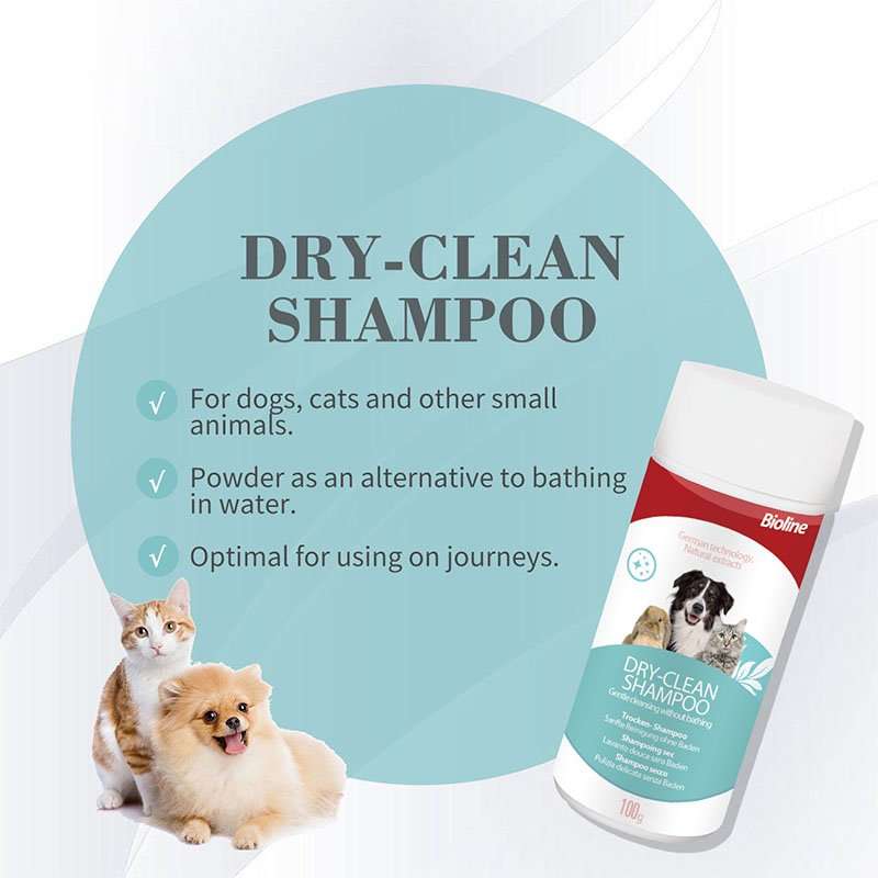 Bioline Dry Dog & Cat Shampoo  100G | Bioline | Rinse-Free Powder Shampoo for Gentle Cleaning ...