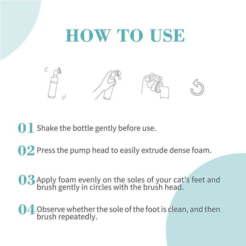 Bioline Cat Paw Cleaning Foam  100ML | Bioline | Waterless Paw Cleaner with Soft Brush Applica...