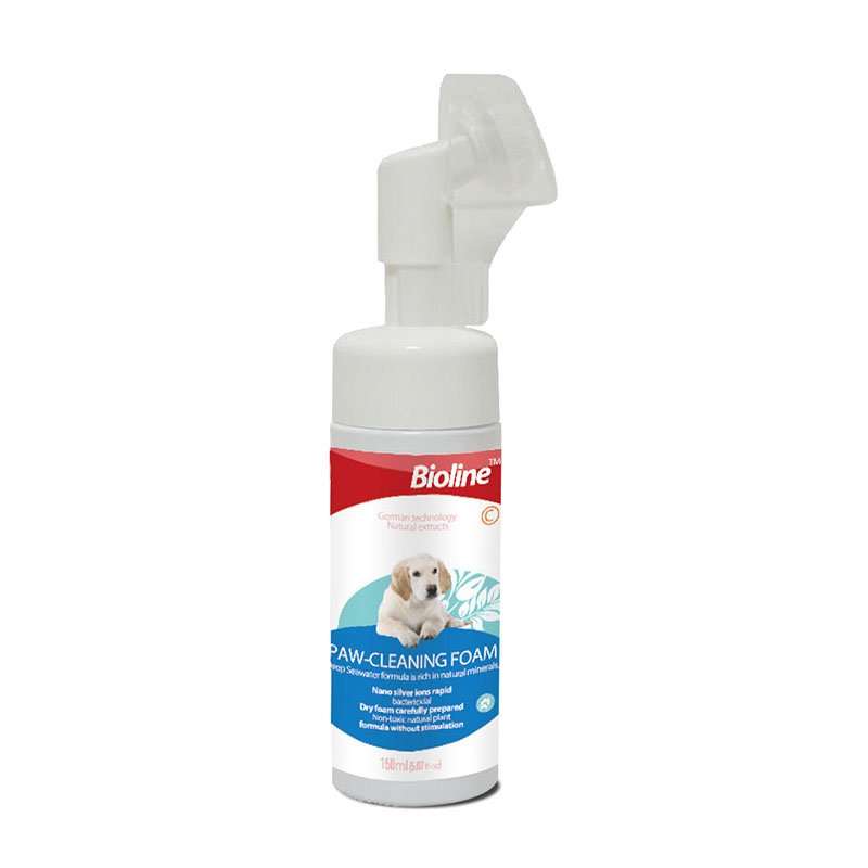 Bioline Dog Paw Cleaning Foam  150ML | Bioline | Waterless Paw Cleaner with Soft Brush Applica...