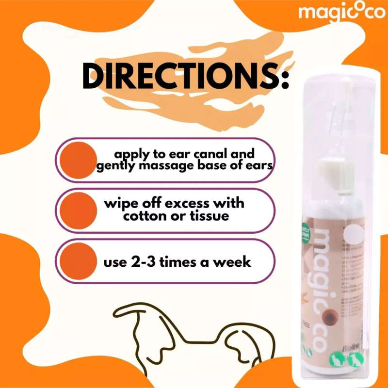 Magicoco Pet Ear Wash  60ML | Magicoco | Alcohol-Free Ear Wash with Coconut Oil | Soothes & Re...