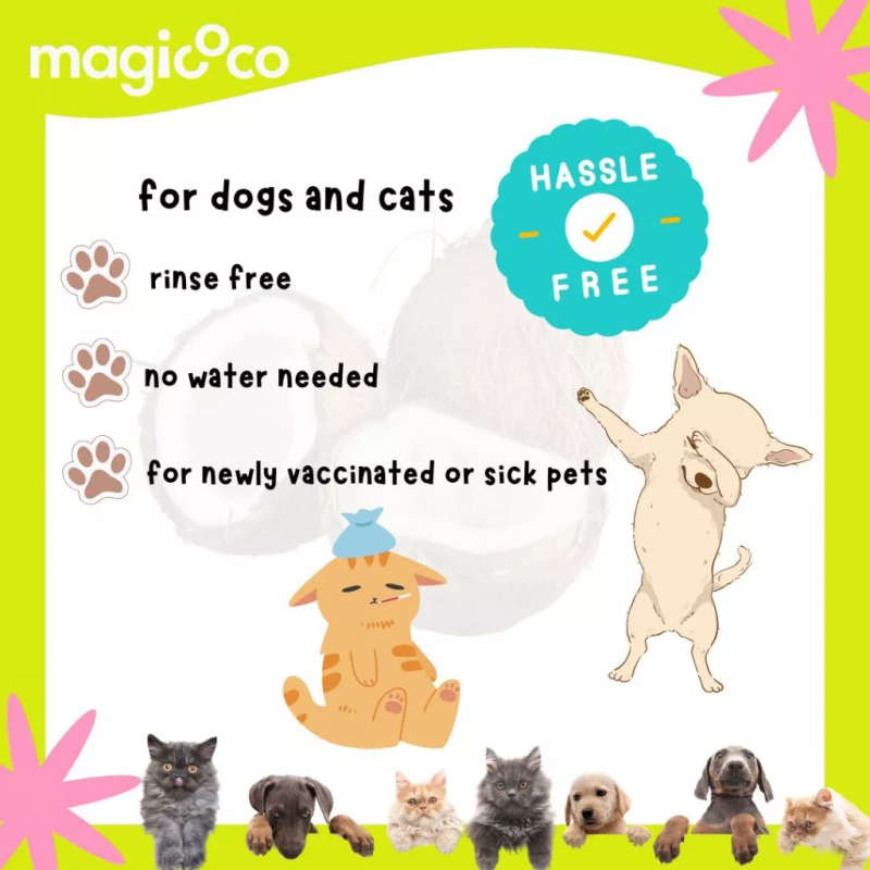 Magicoco Waterless Dog/Cat Shampoo  220ML | Magicoco | No-Rinse Foam Conditioner with Coconut ...