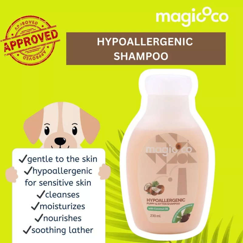Magicoco Hypoallergenic Dog/Cat Shampoo  230ML | Magicoco | Gentle Coconut-Scented Shampoo for...