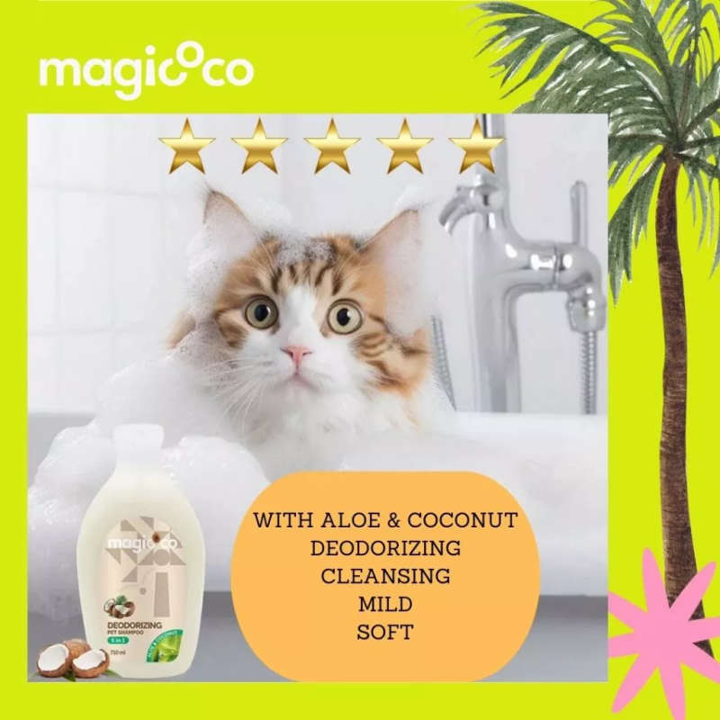 Magicoco Deodorizing Dog/Cat Shampoo  230ML | Magicoco | pH-Balanced Formula with Coconut Oil,...