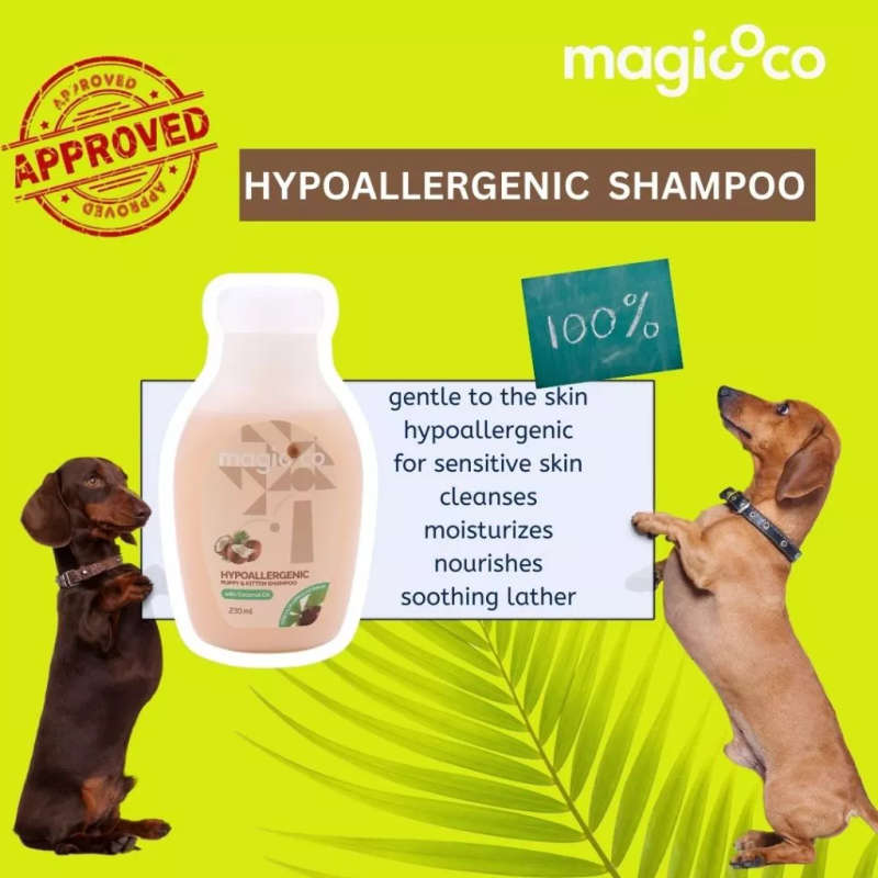 Magicoco Hypoallergenic Dog/Cat Shampoo  230ML | Magicoco | Gentle Coconut-Scented Shampoo for...