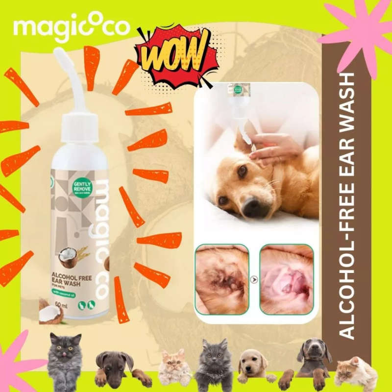 Magicoco Pet Ear Wash  60ML | Magicoco | Alcohol-Free Ear Wash with Coconut Oil | Soothes & Re...
