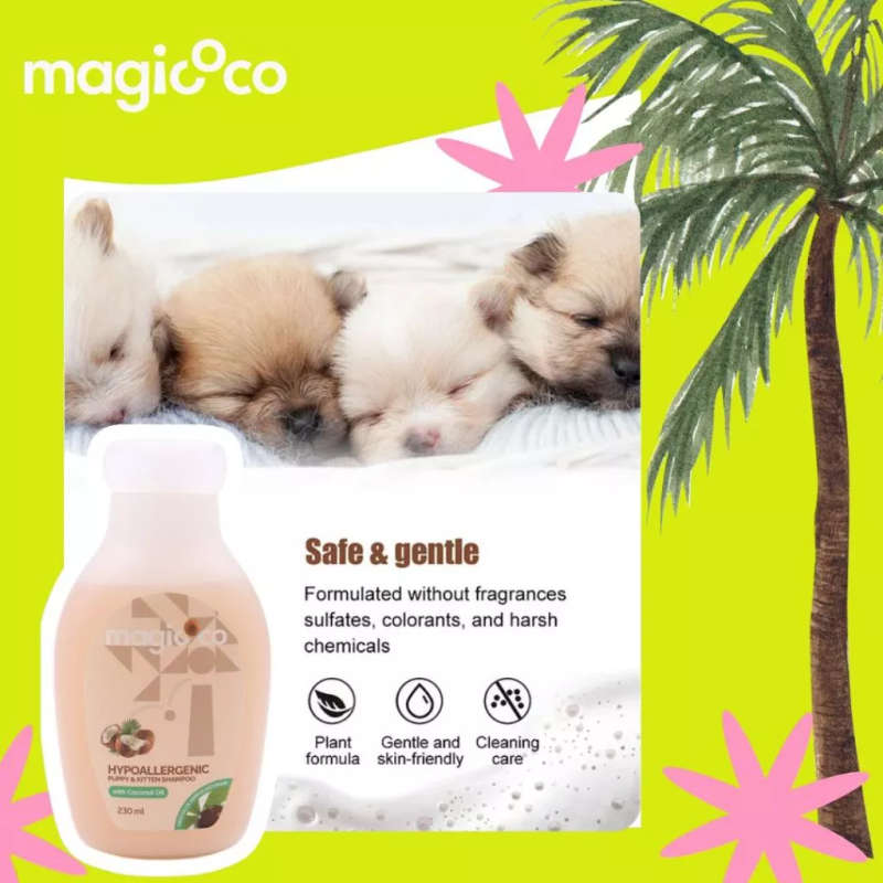 Magicoco Hypoallergenic Dog/Cat Shampoo  230ML | Magicoco | Gentle Coconut-Scented Shampoo for...