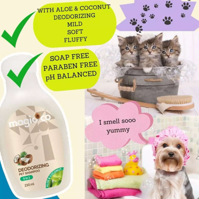 Magicoco Deodorizing Dog/Cat Shampoo  230ML | Magicoco | pH-Balanced Formula with Coconut Oil,...