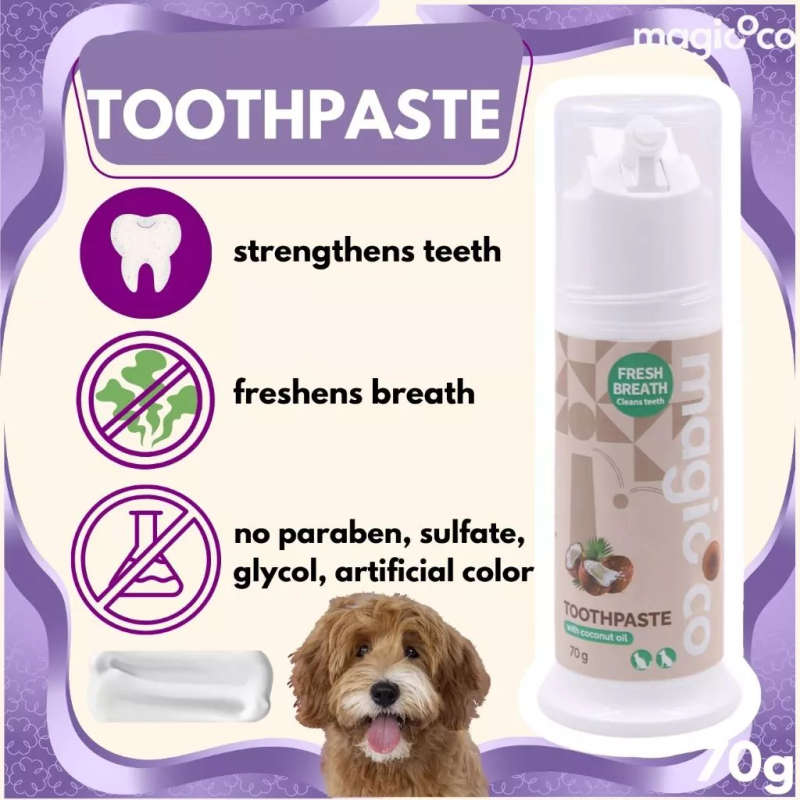 Magicoco Coconut Oil Dog & Cat Toothpaste  70G | Magicoco | Natural Coconut Oil Formula for He...