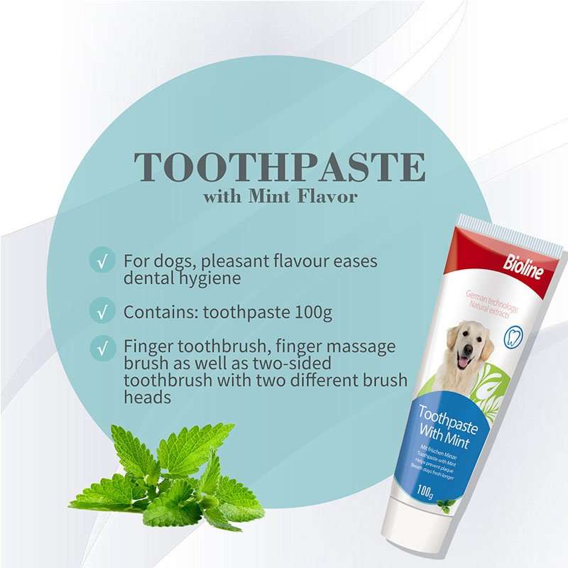 Bioline Mint Flavored Dog & Cat Toothpaste  100G | Bioline | Edible Dental Care for Fresh Brea...