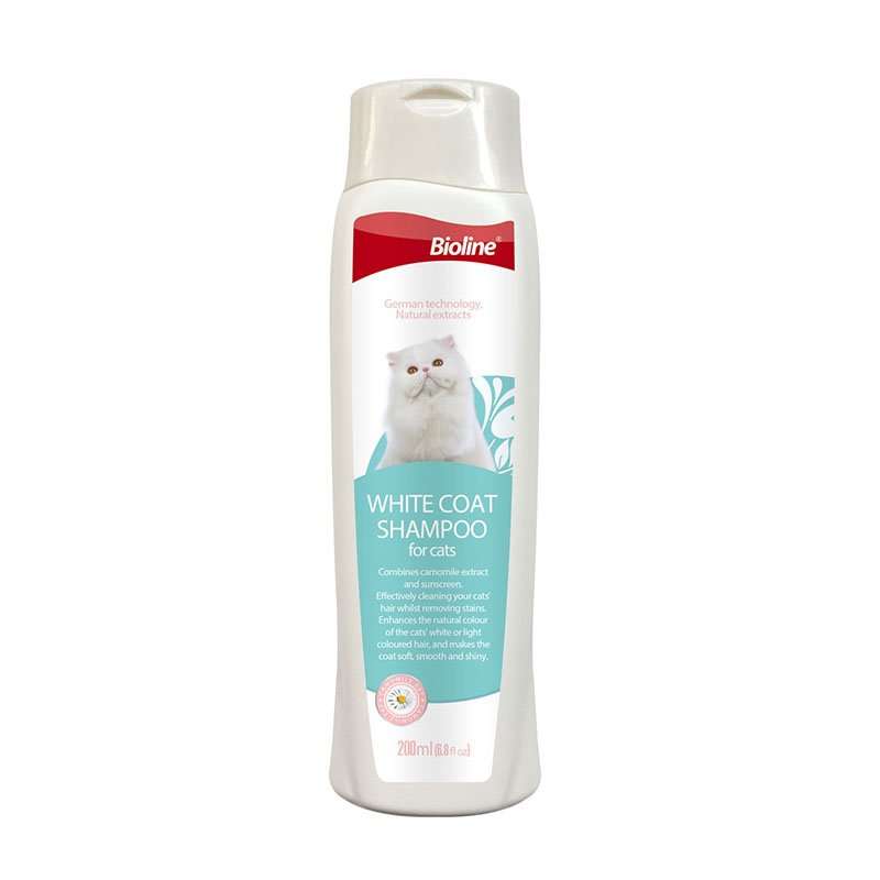 Bioline White Coat Cat Shampoo  200ML | Bioline | Specially Formulated for White & Light-Color...