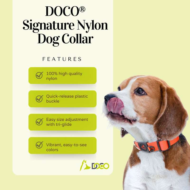 Doco Signature Nylon Dog Collar  L  Navy Blue | Doco | Strong & Stylish Large Dog Collar