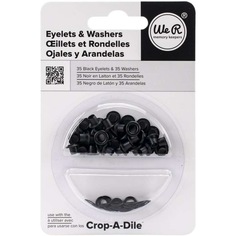 Black Eyelets &amp; Washers Standard  70/Pkg