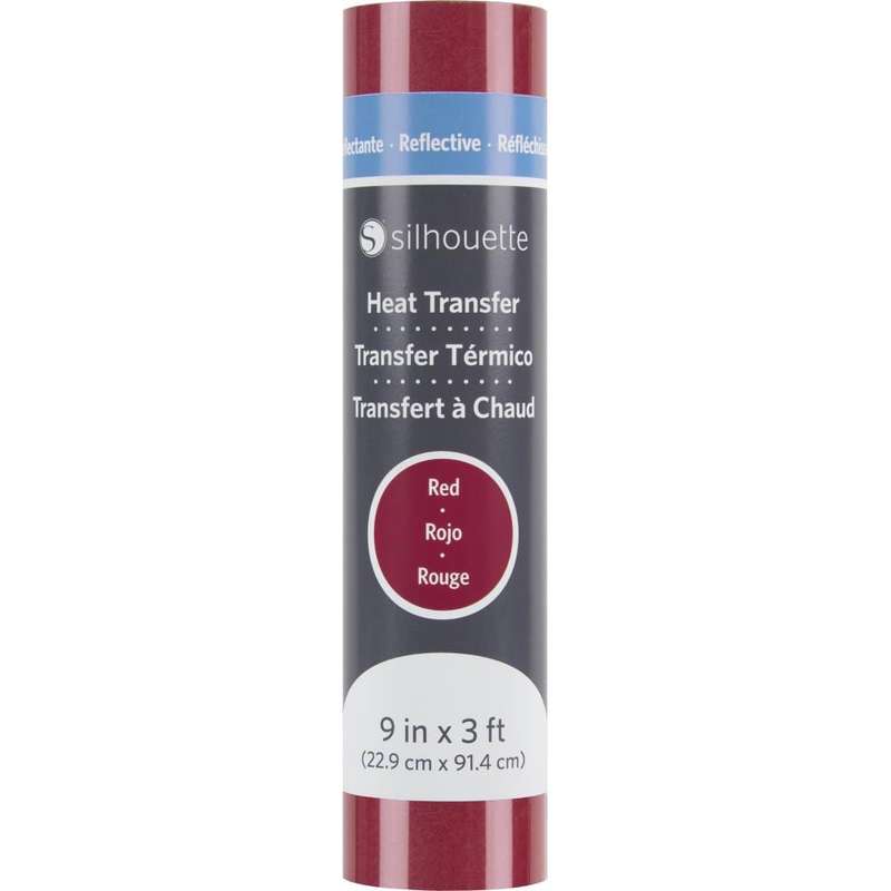 Silhouette Reflective Heat Transfer 9"X3' Red