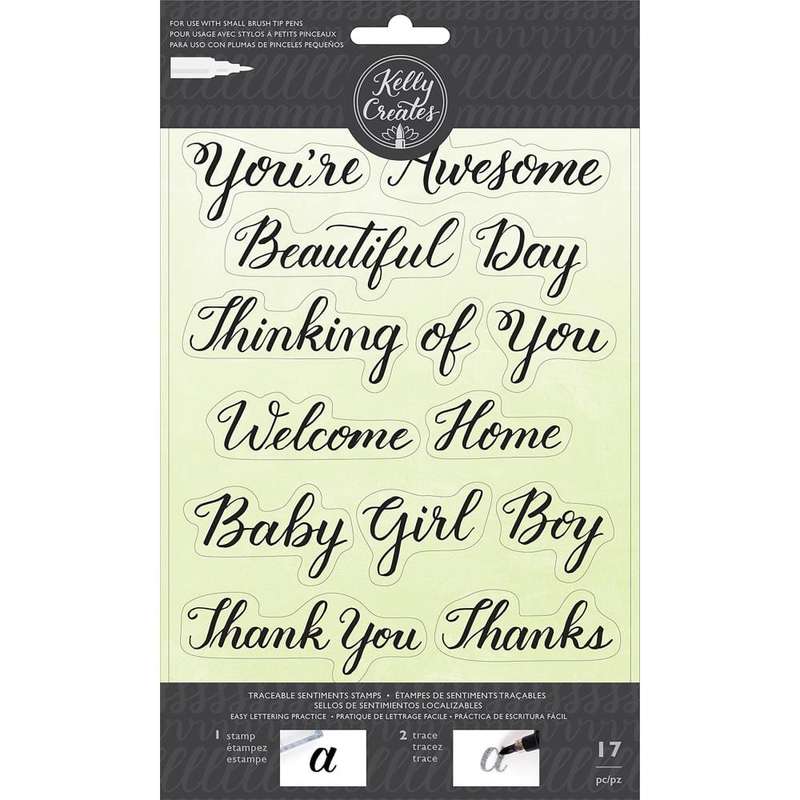 Kelly Creates Acrylic Traceable Stamps Sentiment