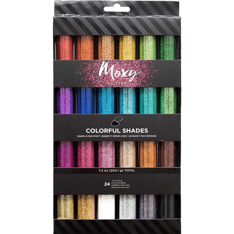 Moxy Extra Fine Glitter 24/Pkg Colorful Shades