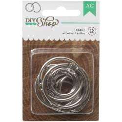 DIY Shop Metal Hinged O-Rings 12/Pkg (6) 1" &amp; (6) 1.5"