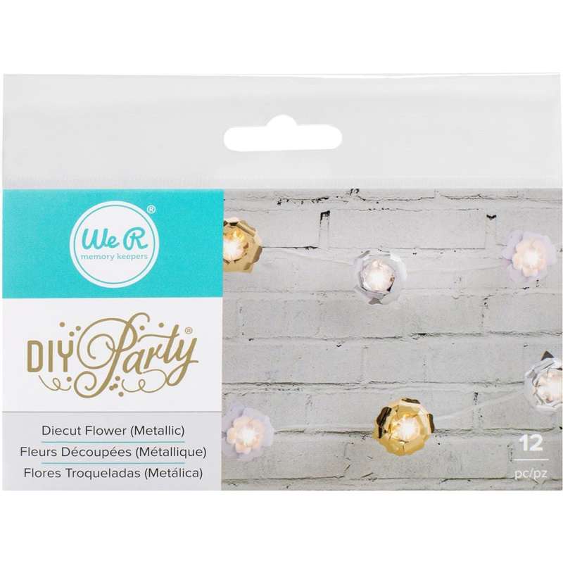 We R DIY Party Light Covers 12/Pkg Flower Layers; Gold, Silver & White