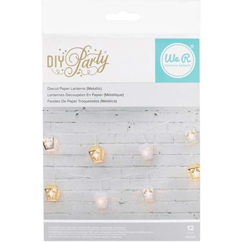 We R DIY Party Light Covers 12/Pkg 3D Garden Lanterns; Gold, Silver, White