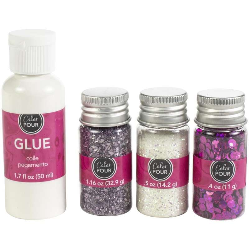 American Crafts Color Pour Glitter Mix-In Kit 4/Pkg Berry Rush