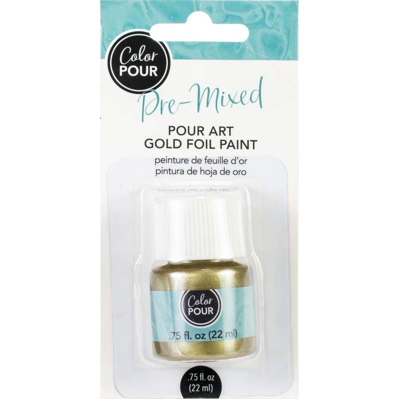 American Crafts Color Pour Pre-Mixed Foil Paint .75oz Gold