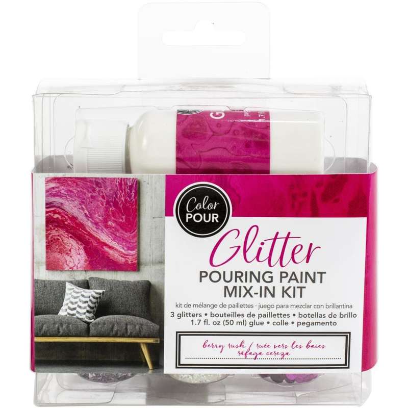 American Crafts Color Pour Glitter Mix-In Kit 4/Pkg Berry Rush