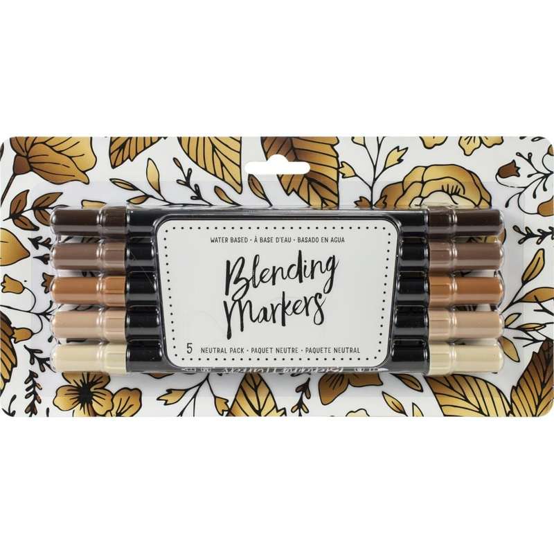 American Crafts Blending Markers 5/Pkg Neutrals