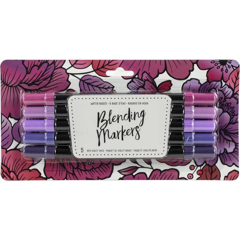 American Crafts Blending Markers 5/Pkg Red Violet