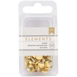 Elements Brads .1875" 50/Pkg Gold