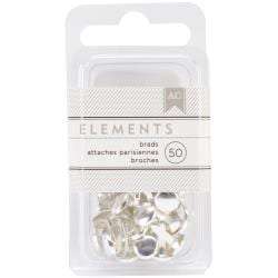 Elements Brads .1875" 50/Pkg Silver