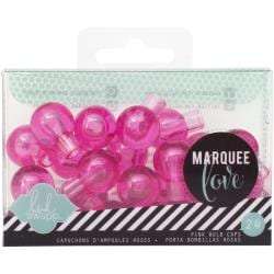 Heidi Swapp Marquee Love Bulb Caps .75" 24/Pkg Pink